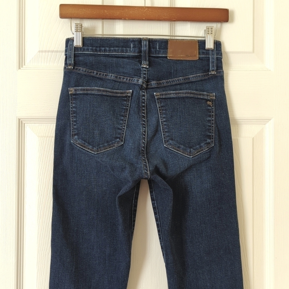 Madewell Classic 10" High Rise Dark Indigo Wash Ankle Length Skinny Jeans 25 - Picture 5 of 16